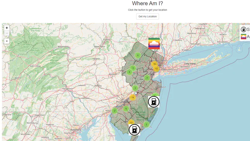 NJ State Vehicle Fueling Station Map